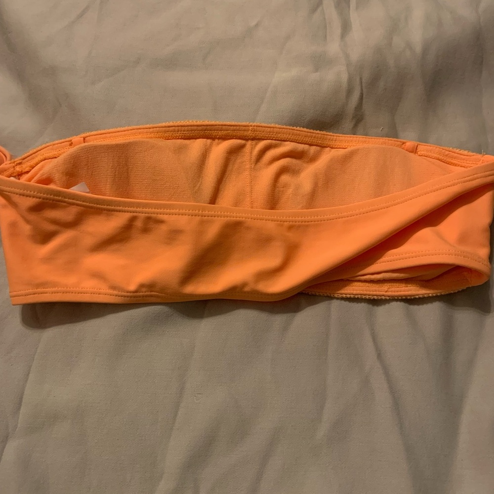 Ninety Nine Orange and Pink Crochet Bikini Halter Top - Picture 2 of 3